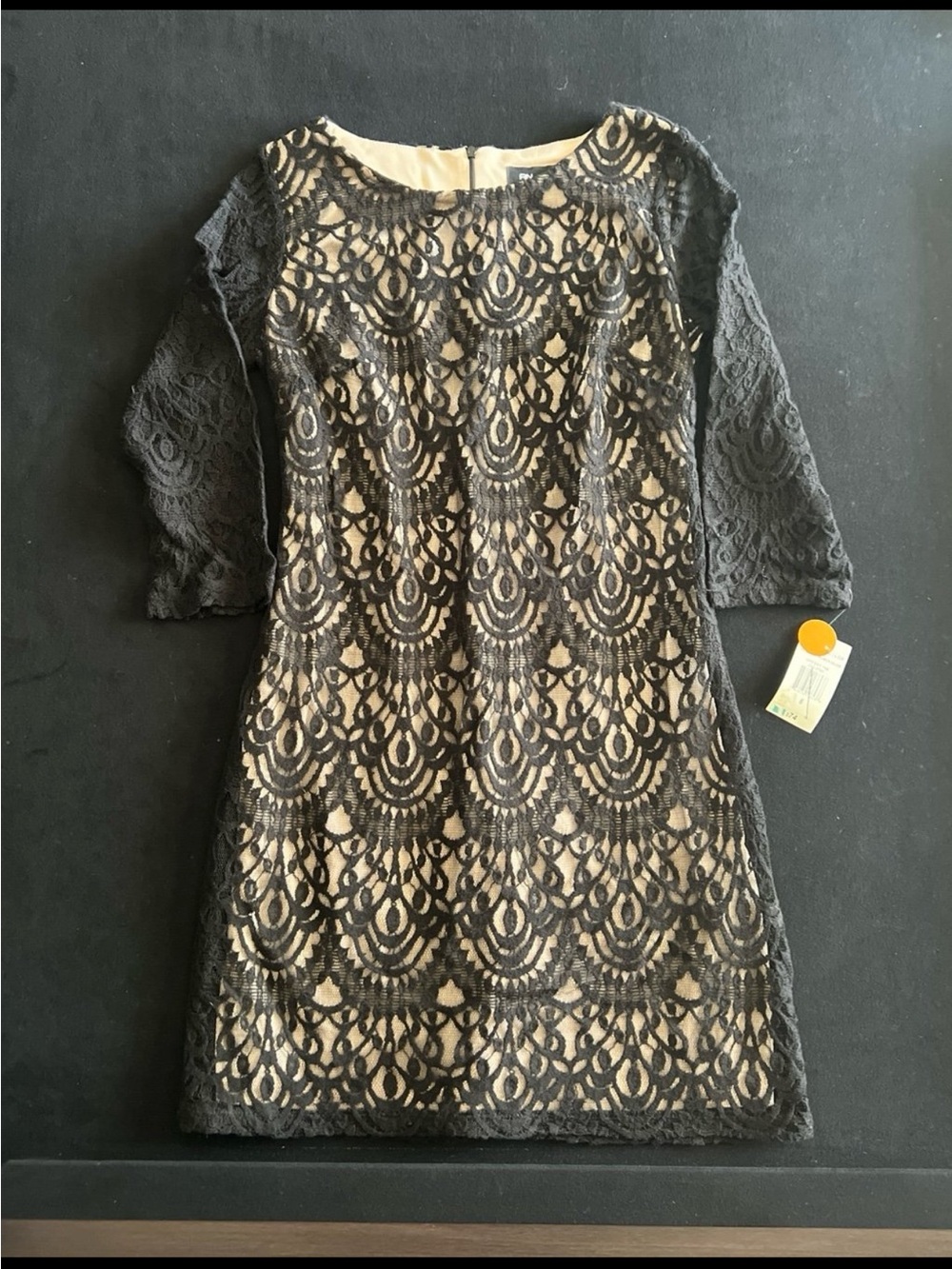 Ronni Nicole Black Lace Dress with Nude Lining
